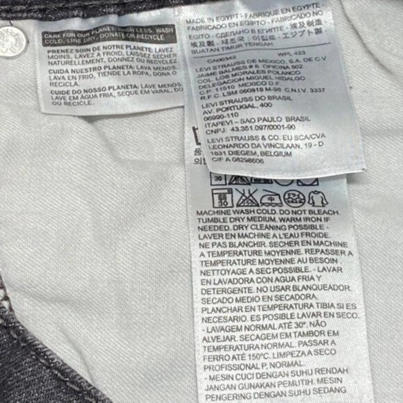 Levi's 505 Men's Black Grey Wash Jeans 36x32 Regular Fit Straight Leg 5 Pocket - Picture 13 of 15